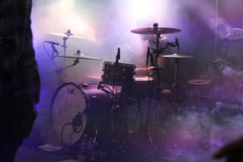 live music photography circa survive at the loft in east lansing drummer in fog
